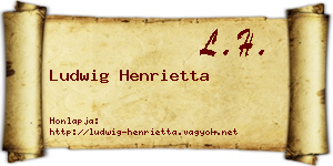 Ludwig Henrietta névjegykártya